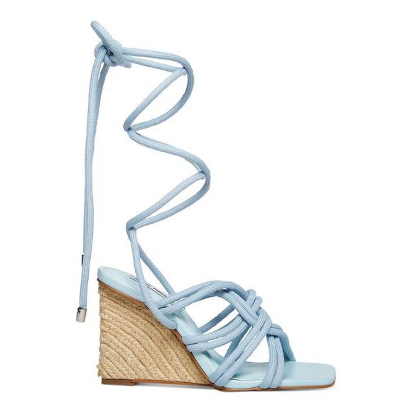 STEVE MADDEN Womens Light Blue Idolized Square Toe Wedge Espadrille Shoes 8.5 M - Picture 3 of 4